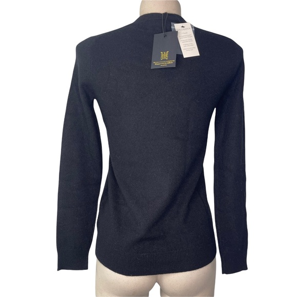 HUDSON'S BAY Company Cashmere Black Crewneck Long Sleeve Sweater XS Petite NWT - Picture 7 of 7